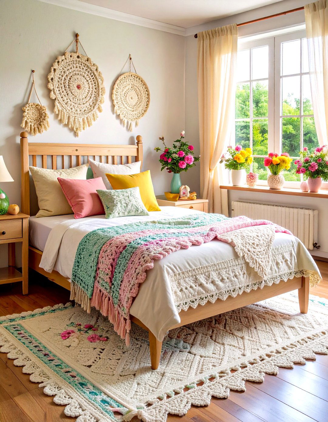 Faux Moss Rug Grounds the Floor in Green - 20 Fairycore Bedroom Ideas