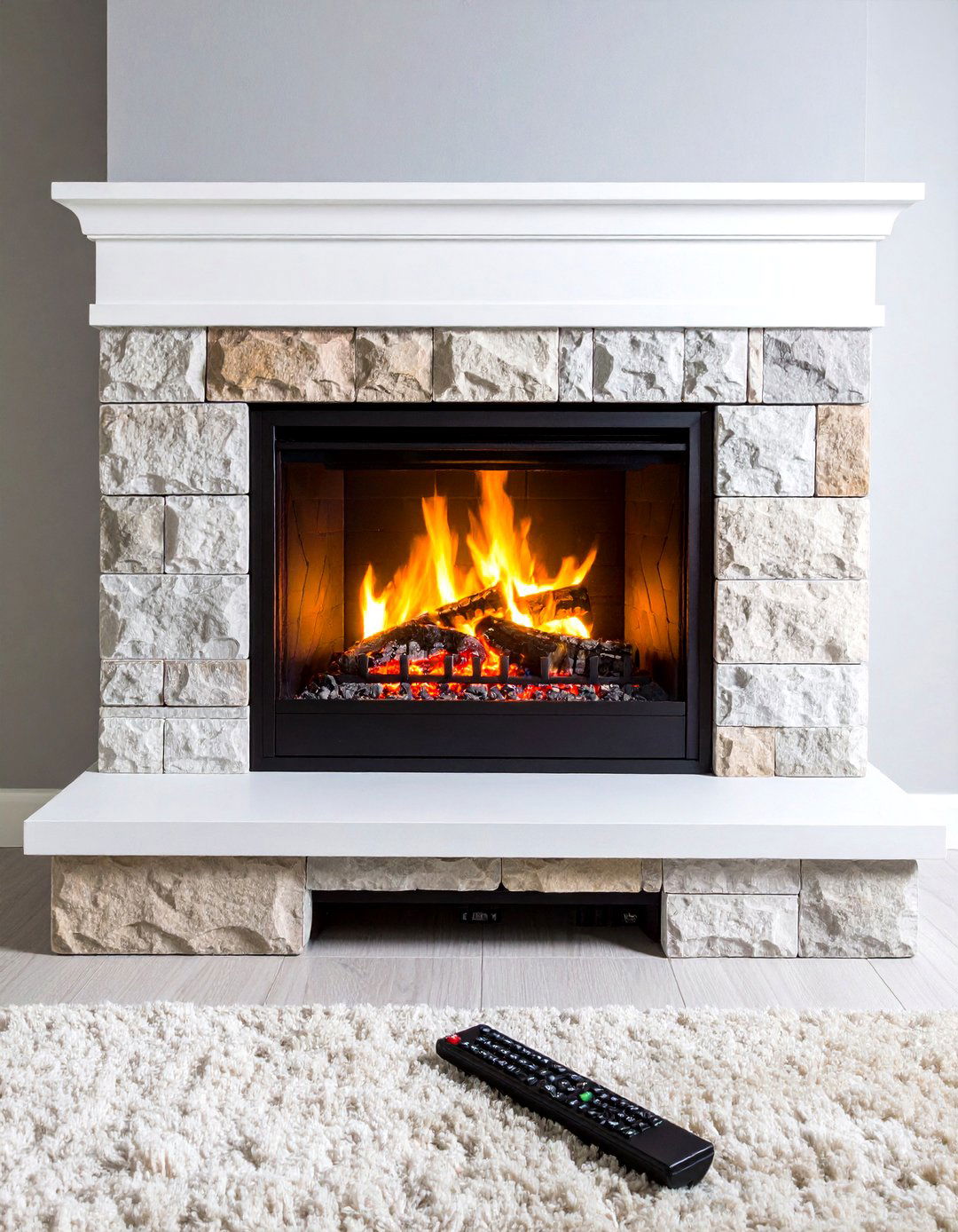 Faux Stone Electric Fireplace Insert for Apartments - 20 Faux Stone Fireplace Ideas