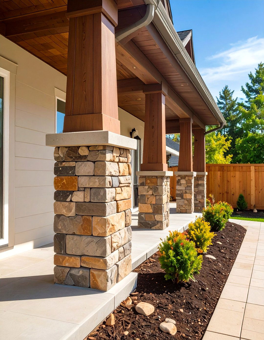 Faux Stone Panels - 20 Stone Porch Ideas