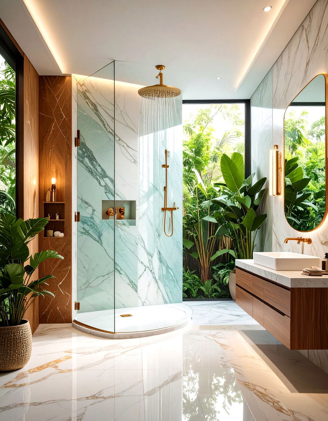 Feature Accent Shower Wall Focal Point - 20 Shower Wall Ideas