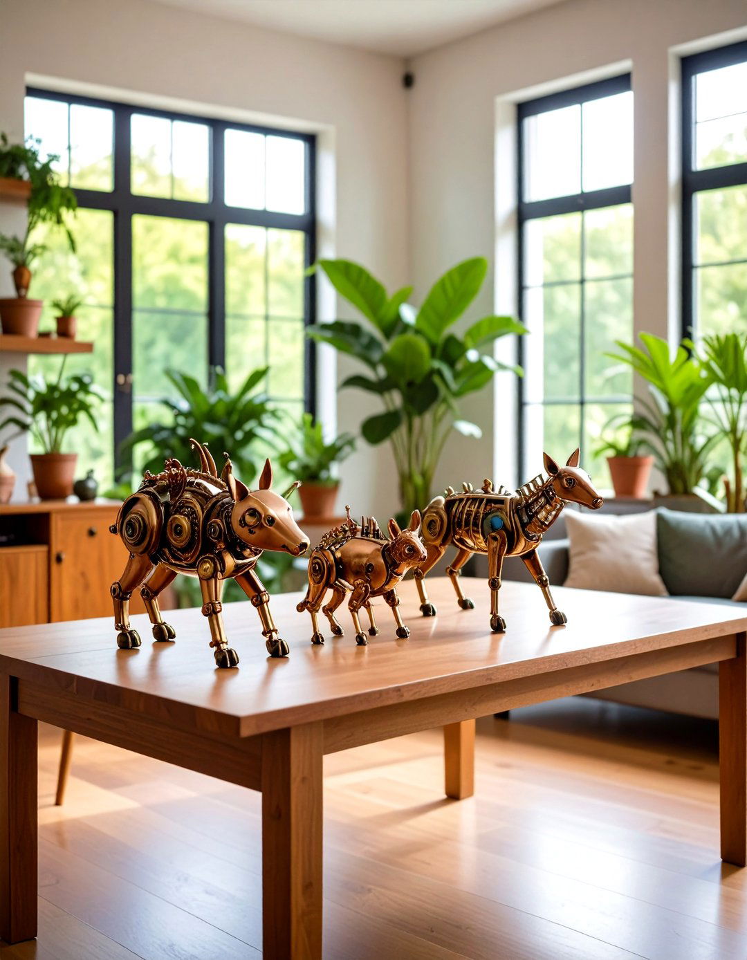 Feature Brass and Copper Sculptures - 20 Steampunk Living Room Ideas