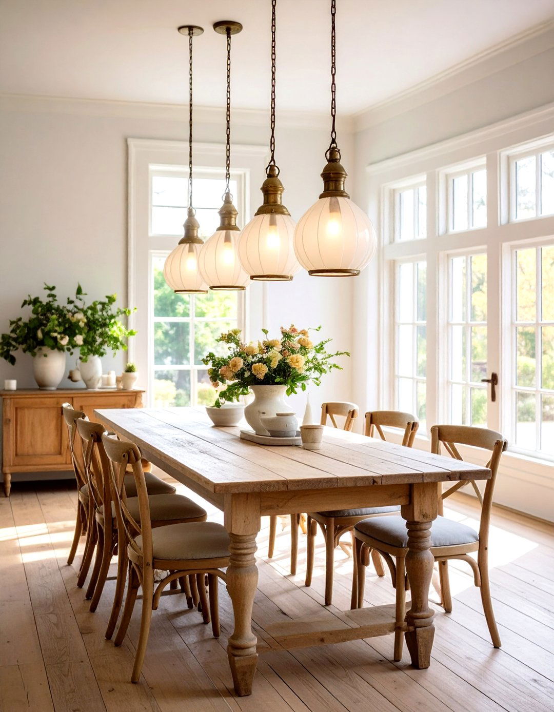 Feature Opaline Glass Pendant Lighting - 20 Vintage Dining Room Ideas