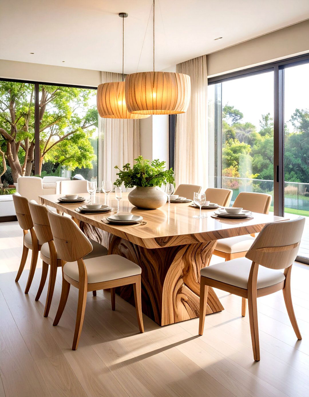 Feature a Sculptural Statement Table - 20 Dining Room Design Ideas