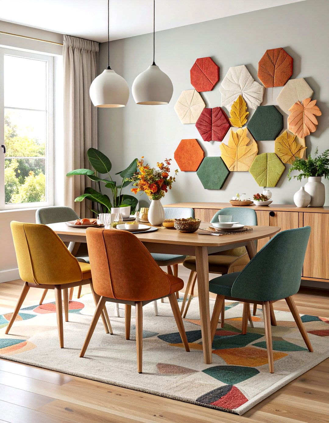 Felt Acoustic Art Panels as Functional Wall Paneling - 20 Dining Room Wall Paneling Ideas