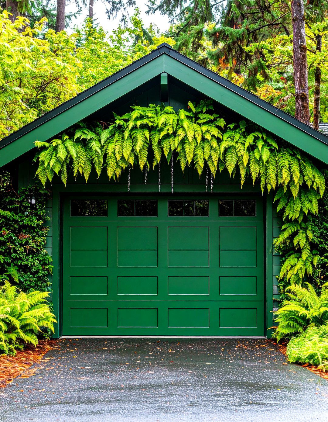 Fern Green Insulated Fiberglass Garage Door - 20 Green Garage Door Ideas