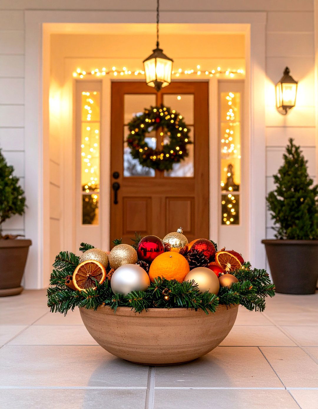 Festive Holiday Ornament Dough Bowl - 20 Dough Bowl Decor Ideas