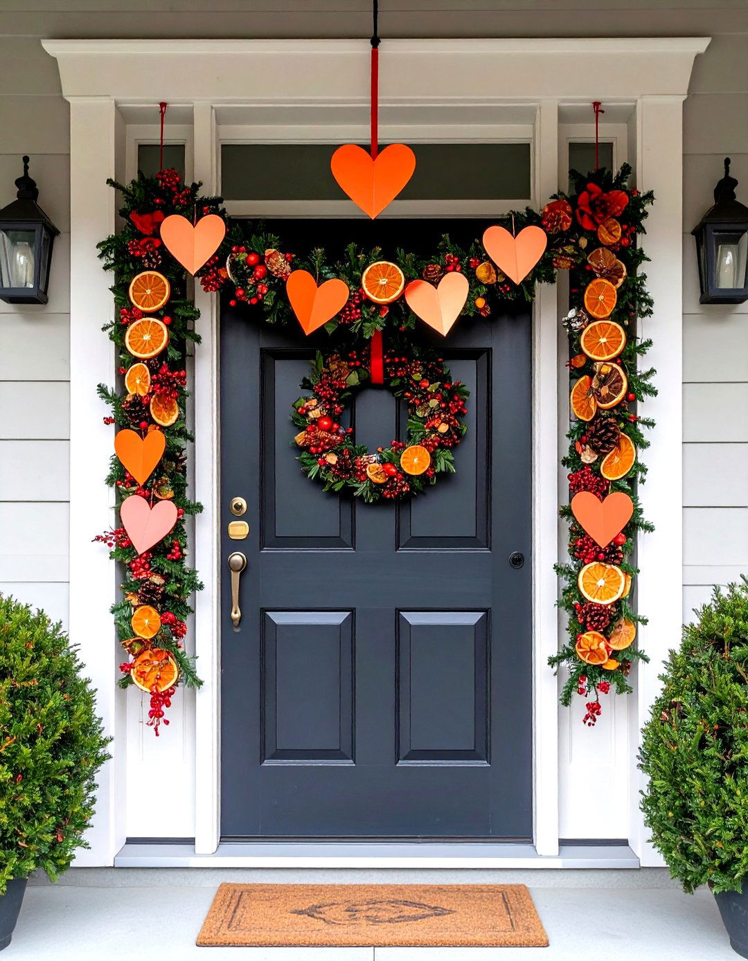 Festive Swags Rotate Holiday Front Door Decor - 20 Front Door Decor Ideas