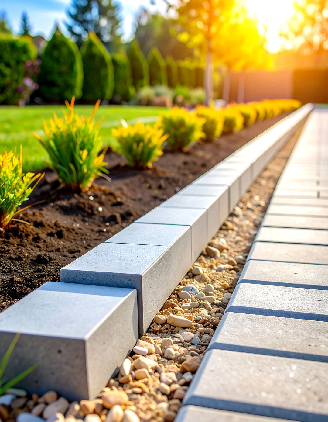 Fiber Cement Garden Edging with Architectural Precision - 20 Modern Garden Edging Ideas