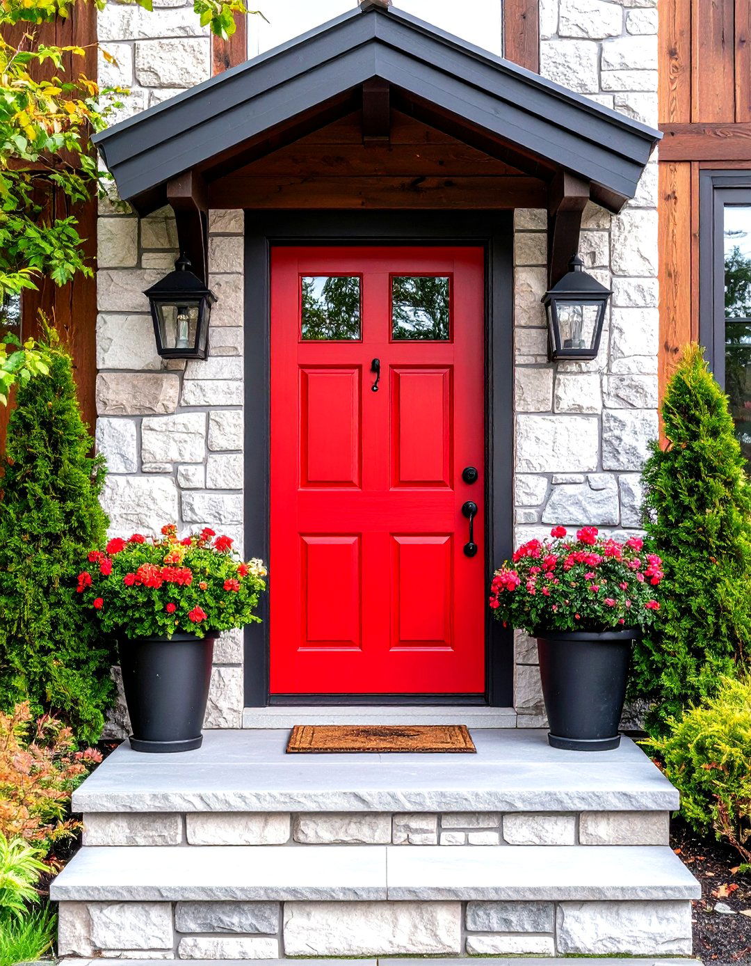 Fiery Red Welcome Door - 20 Door Painting Ideas