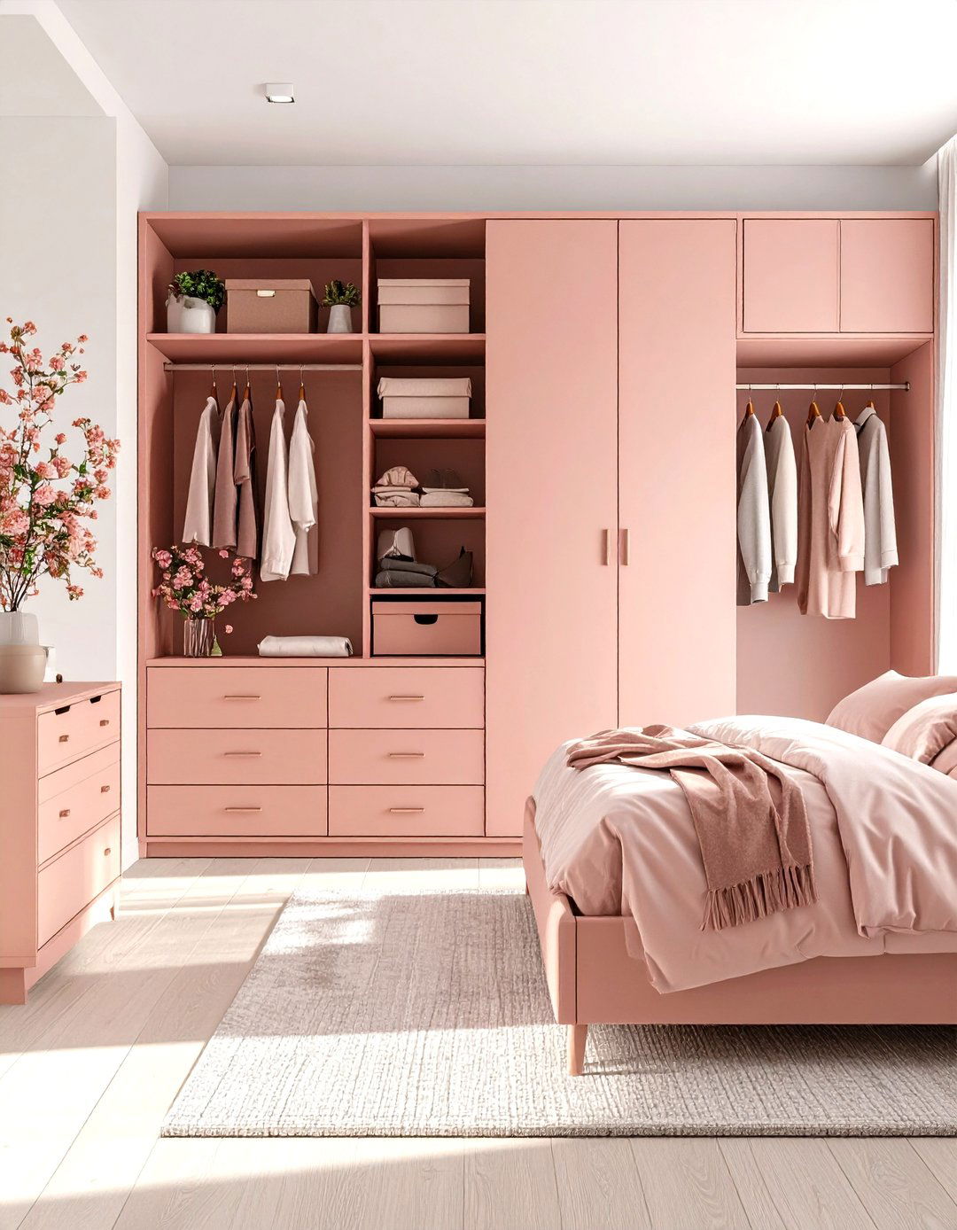 Finally Built In Dusty Rose Storage Adds Function Without Extra Furniture - 20 Dusty Rose Bedroom Ideas