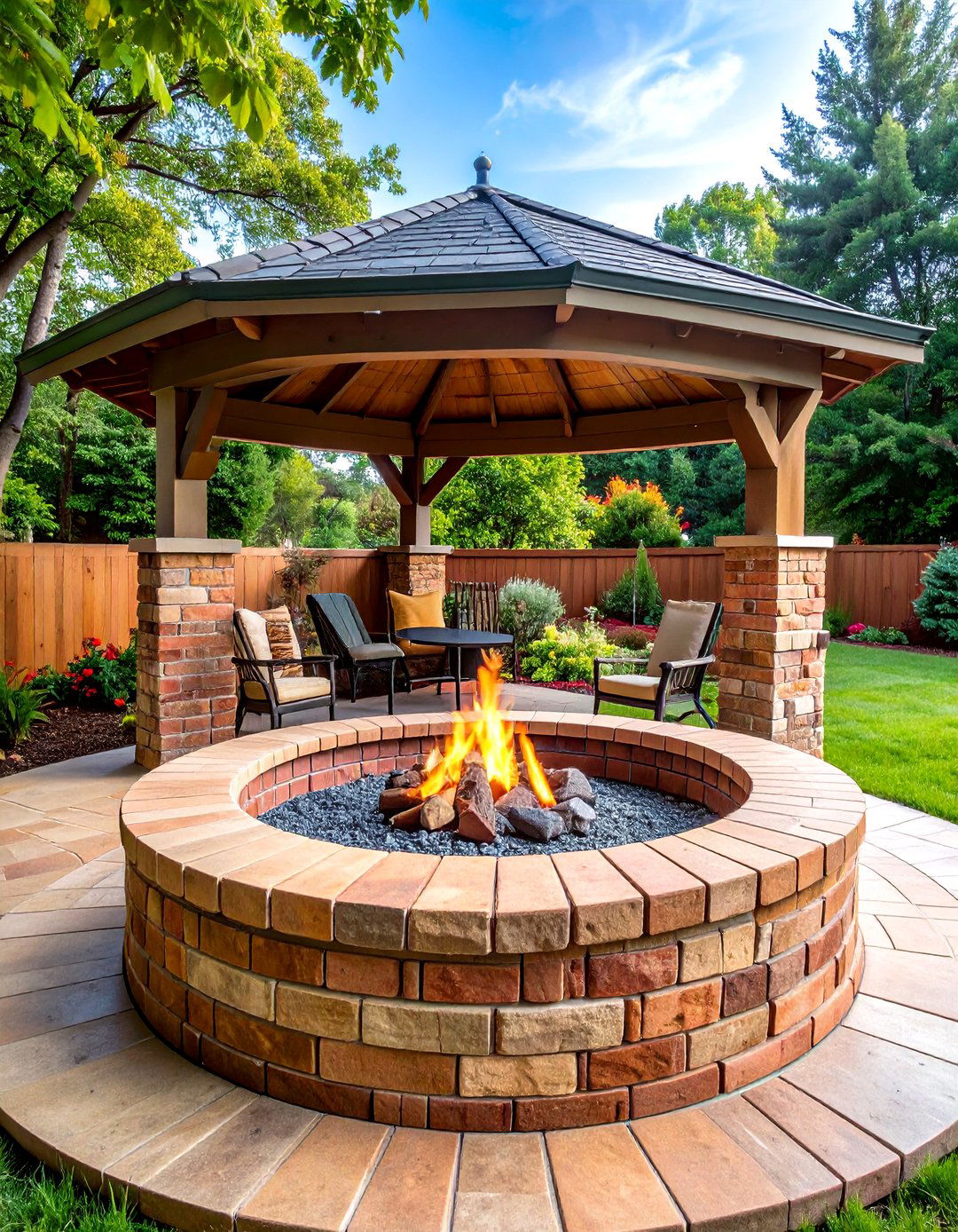 Fire Brick Lined Interior Design - 20 Brick Fire Pit Ideas