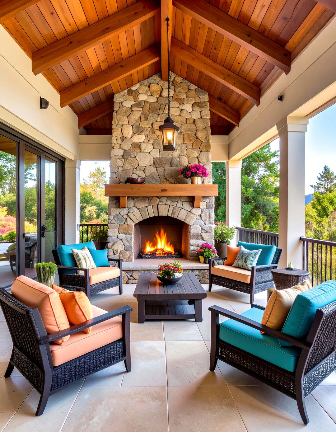 Fire Feature Focal Point Lanai Porch - 20 Lanai Porch Ideas