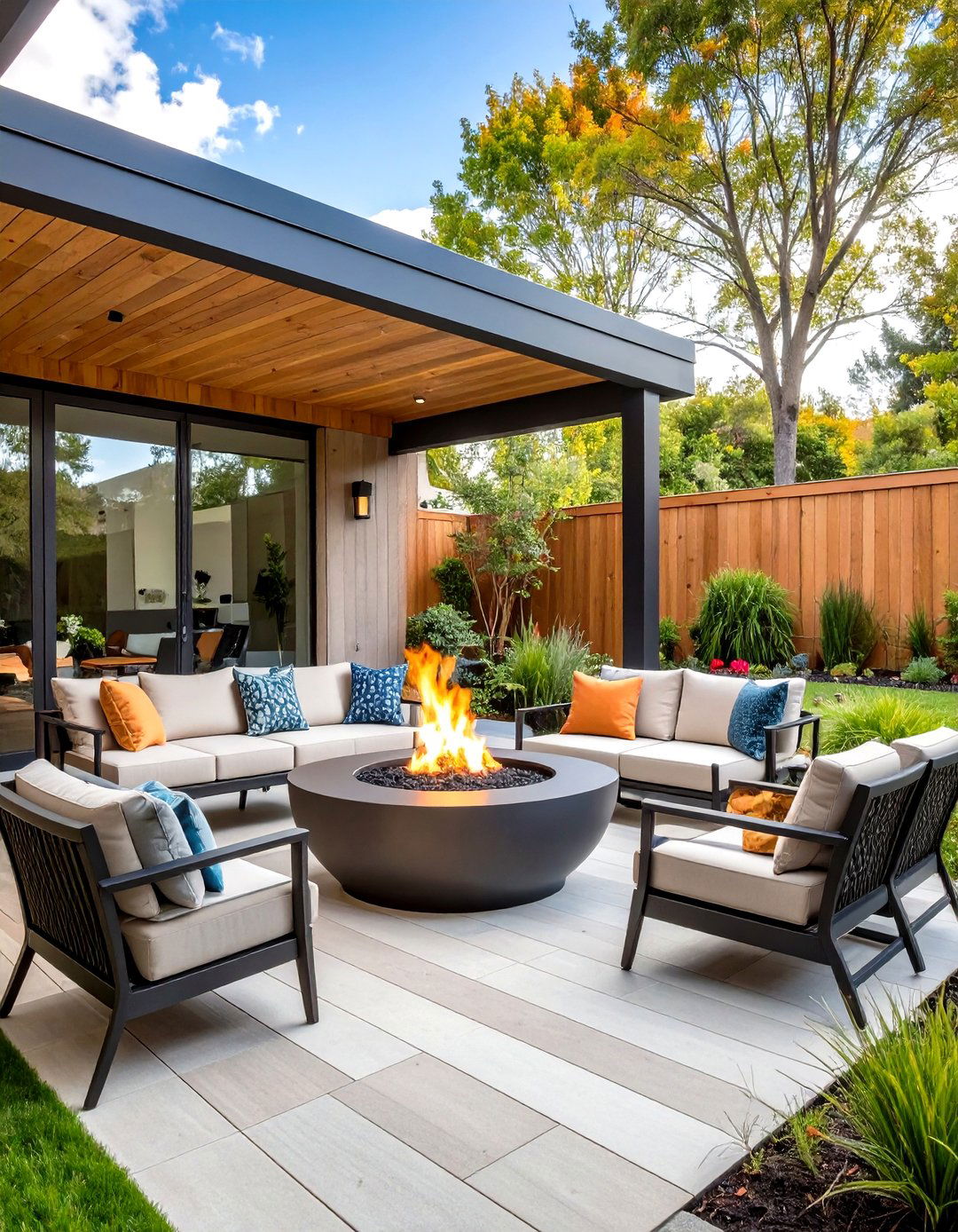 Fire Feature Patio Decor Centerpiece - 20 Patio Decor Ideas