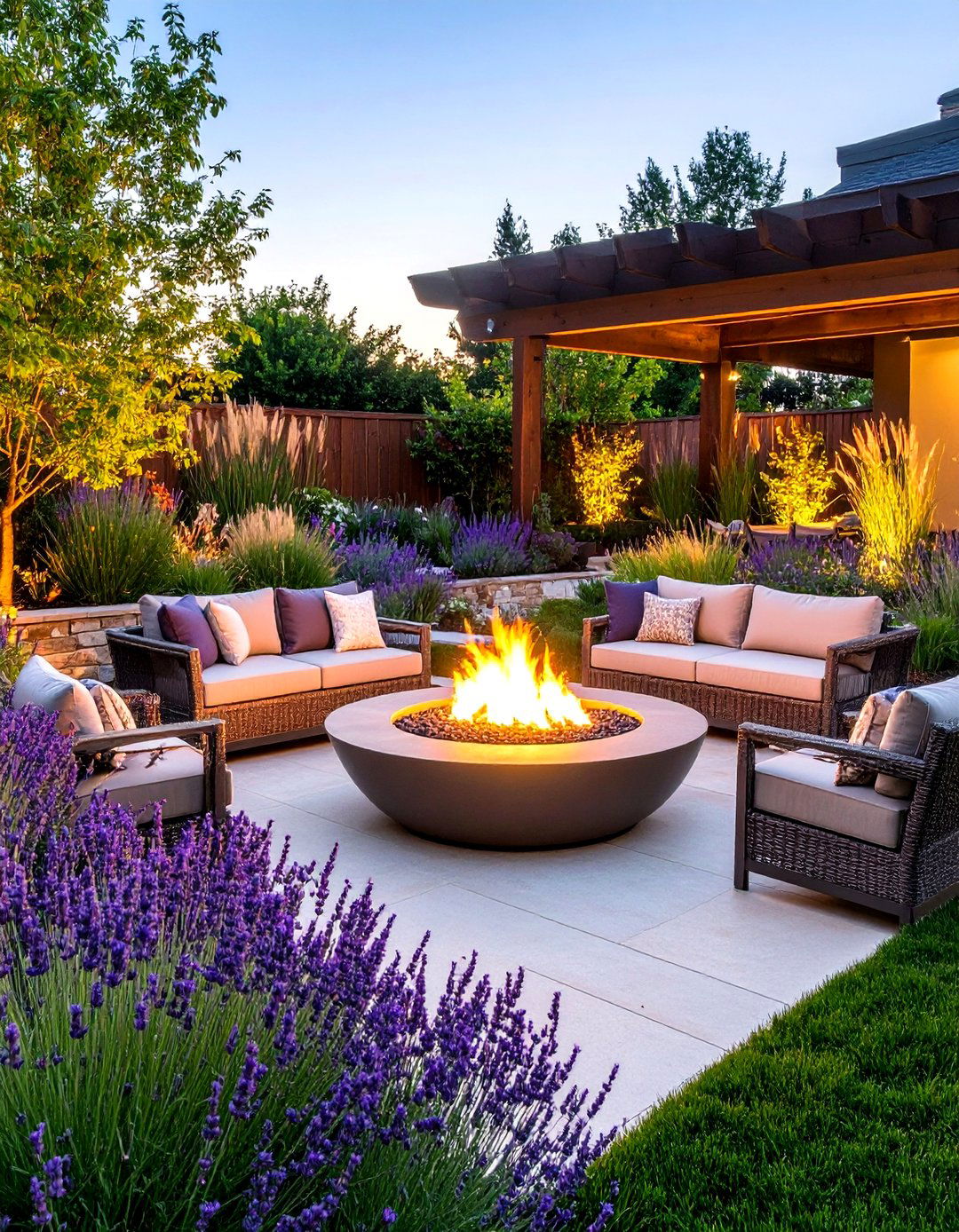 Fire Feature Patio Garden - 20 Patio Garden Ideas