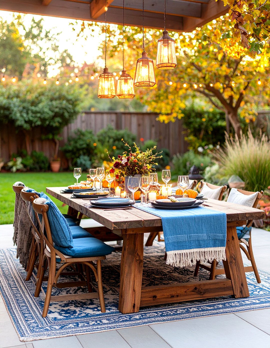 Fire Pit Alfresco Thanksgiving Table Decor - 20 thanksgiving table decor ideas