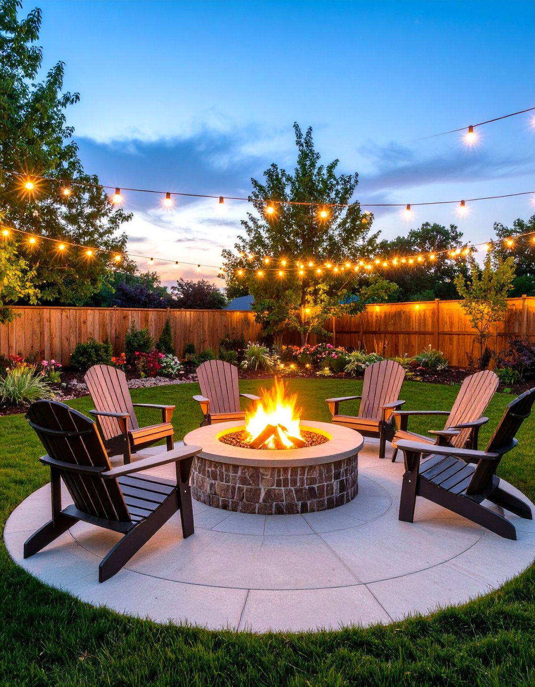 Fire Pit Area Backyard Lighting Enhancement - 20 Backyard Lighting Ideas