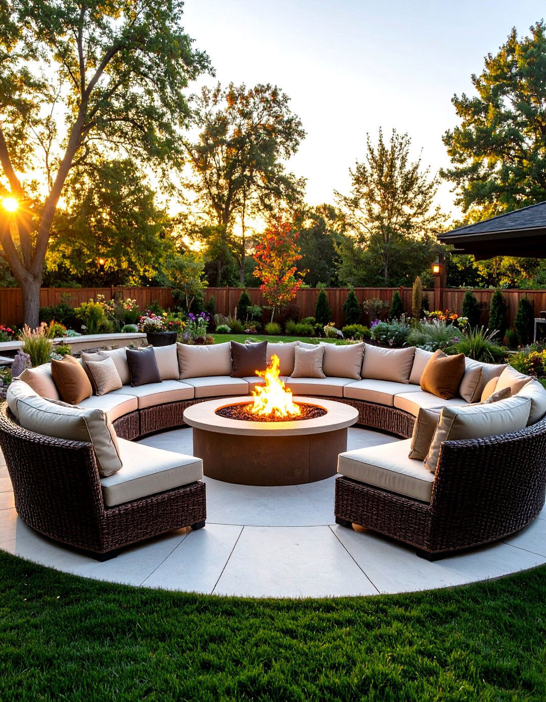 Fire Pit Centered Patio Furniture Arrangement - 20 Patio Furniture Ideas