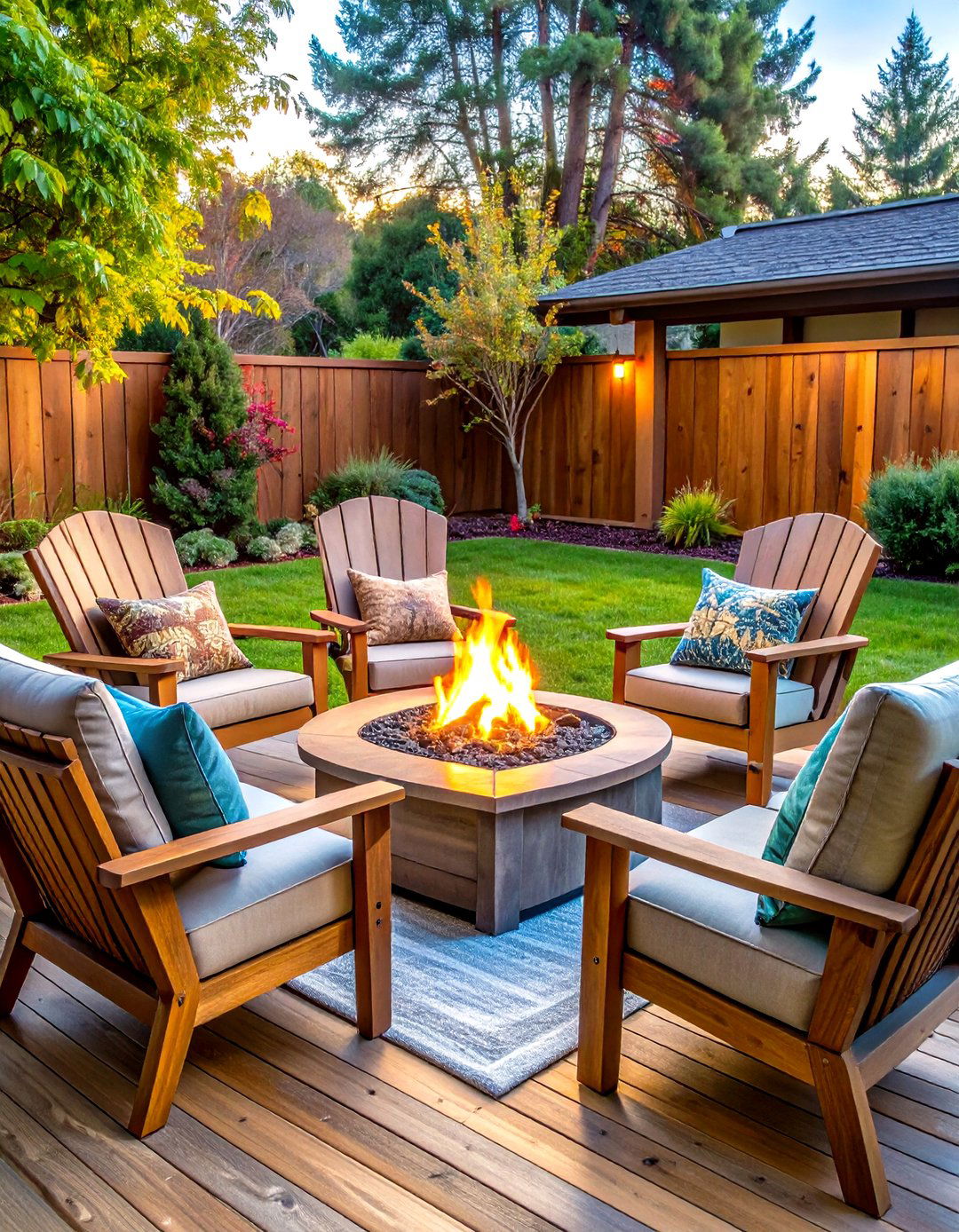 Fire Pit Conversation Set Turns the Deck Into a Hearth - 20 Deck Furniture Ideas