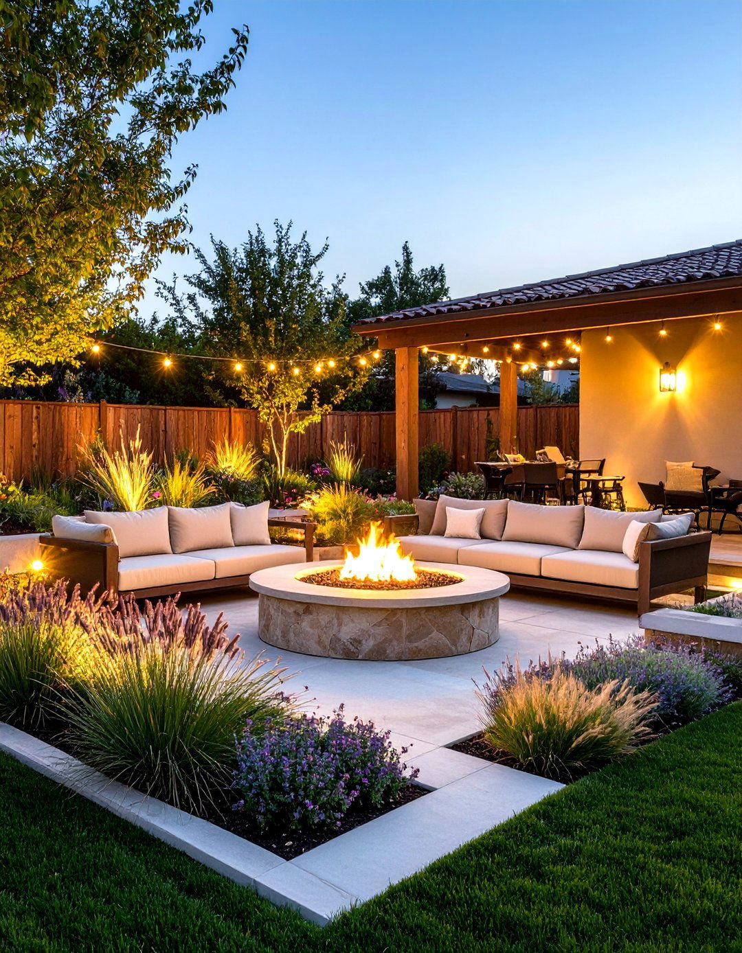 Fire Pit Corner Garden with Evening Entertainment - 20 Corner Garden Ideas