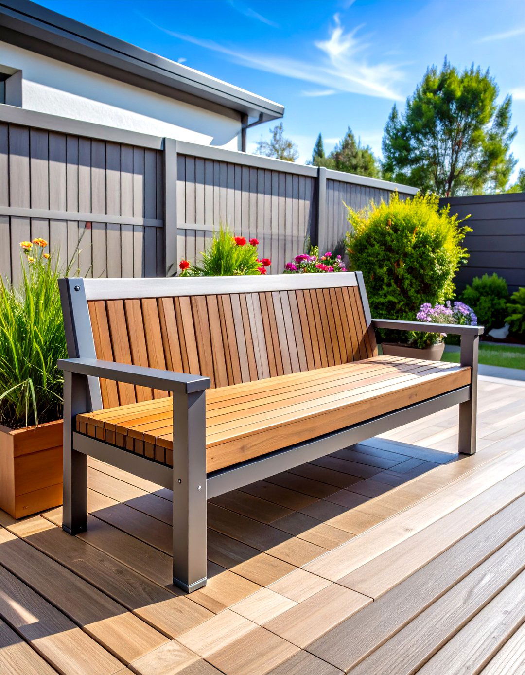 Fire Pit Crescent Bench - 20 Built-in Deck Bench Ideas and Designs