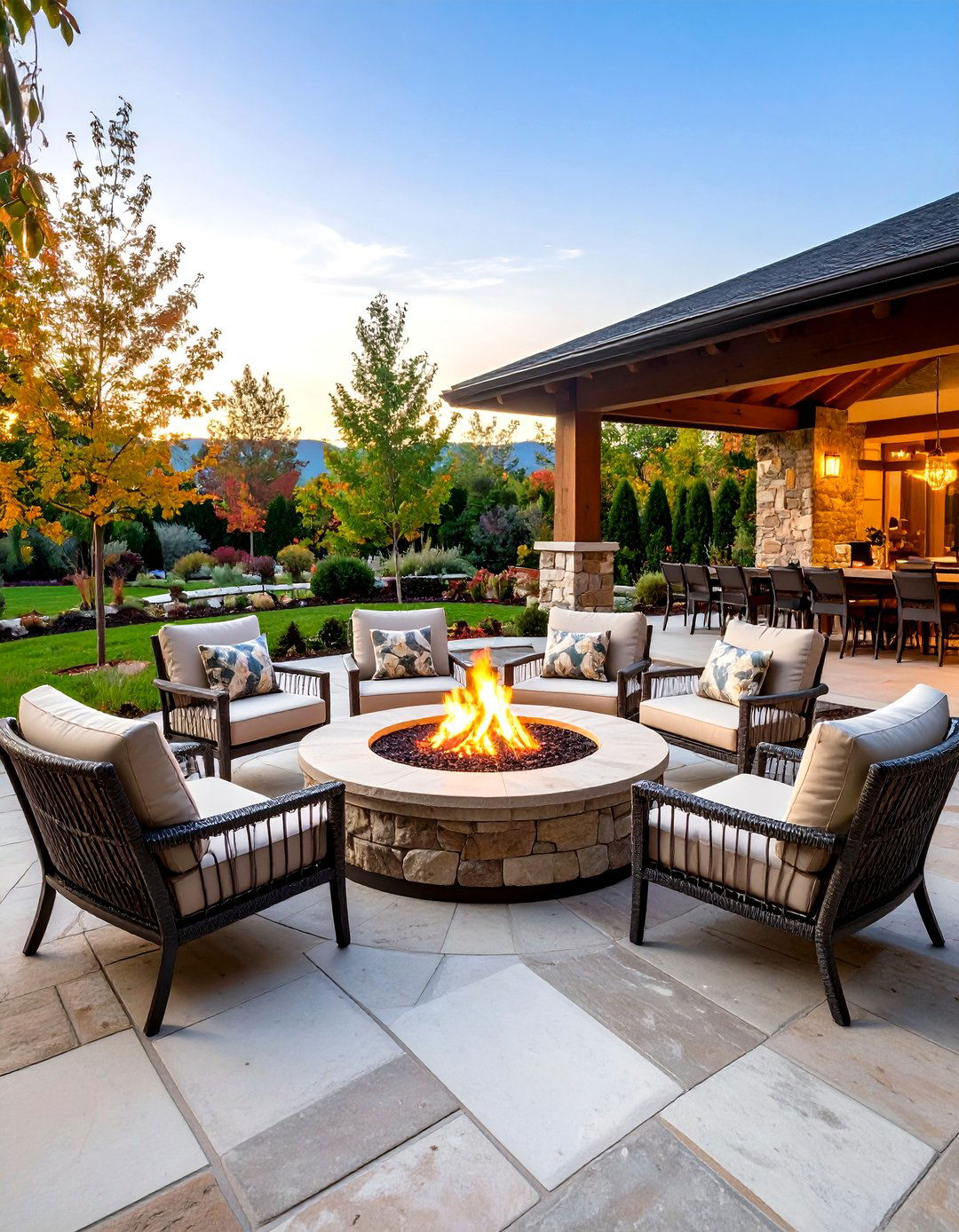 Fire Pit Focal Point - 20 Semi Circle Patio Ideas and Inspiration