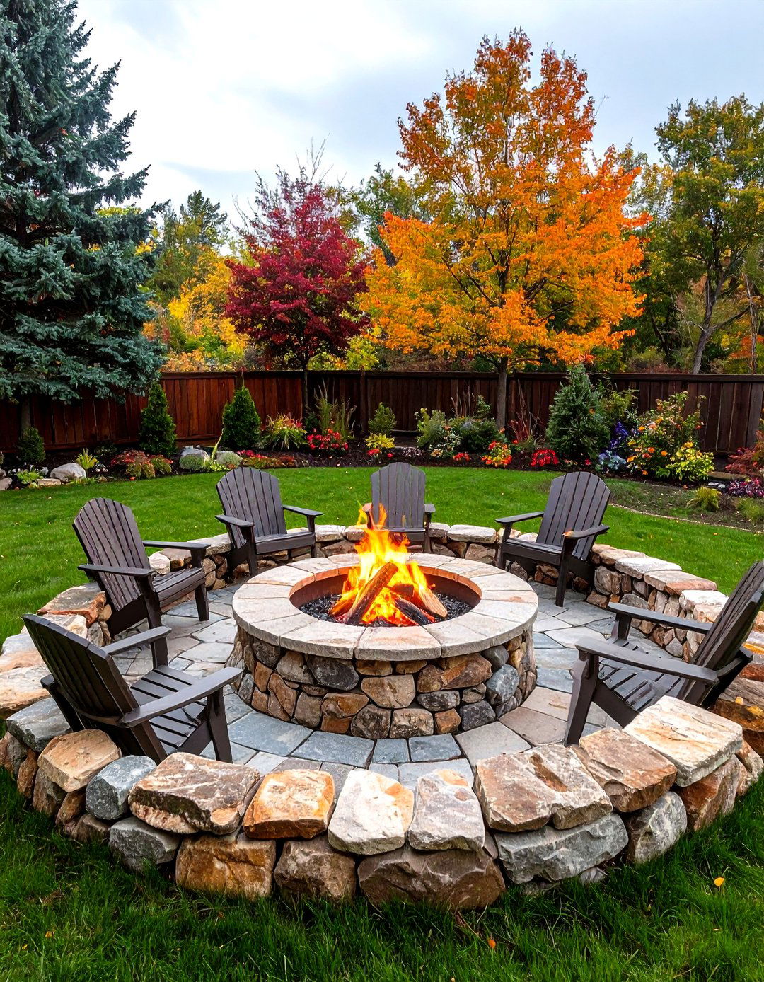 Fire Pit Surround Wall - 20 Stone Wall Ideas