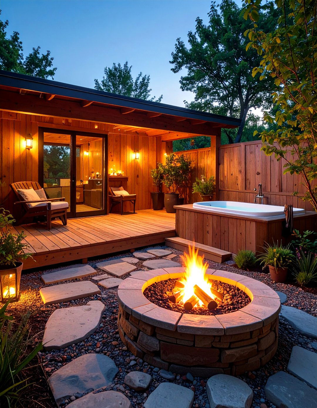 Fire Pit Warmth - 20 Rustic Outdoor Bathroom Ideas