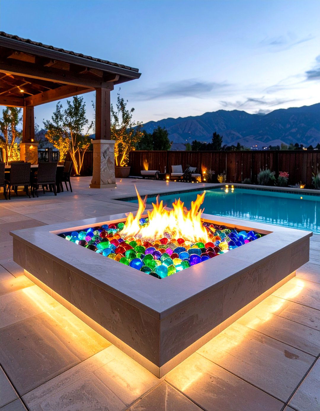 Fire and Ice Square Fire Pit - 20 Square Fire Pit Ideas