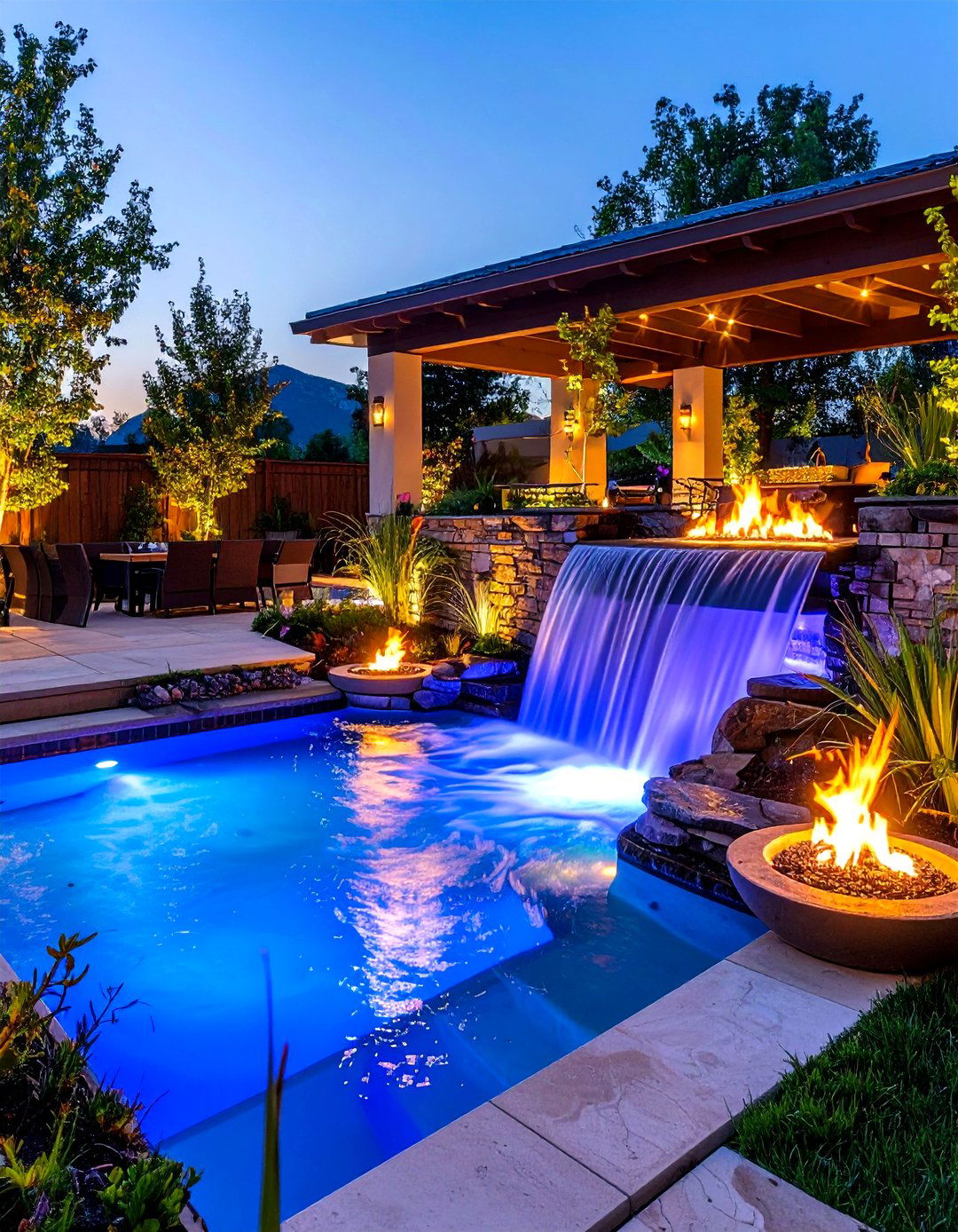 Fire and Water Pondless Waterfall - 20 Pondless Waterfall Design Ideas