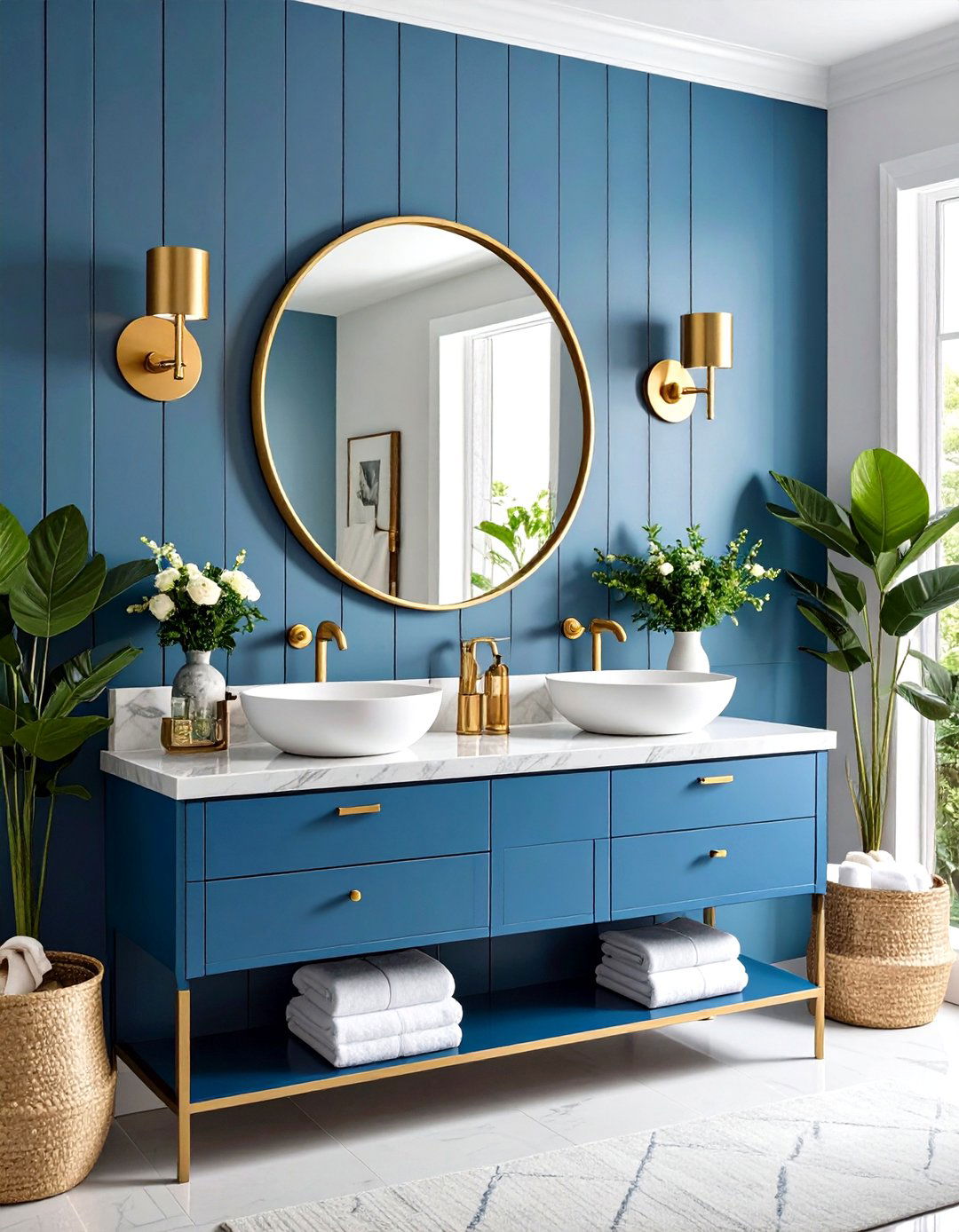 Firefly Create a high quality image with extra brightness of bathroom vanity vertical shi - 20 shiplap accent wall ideas