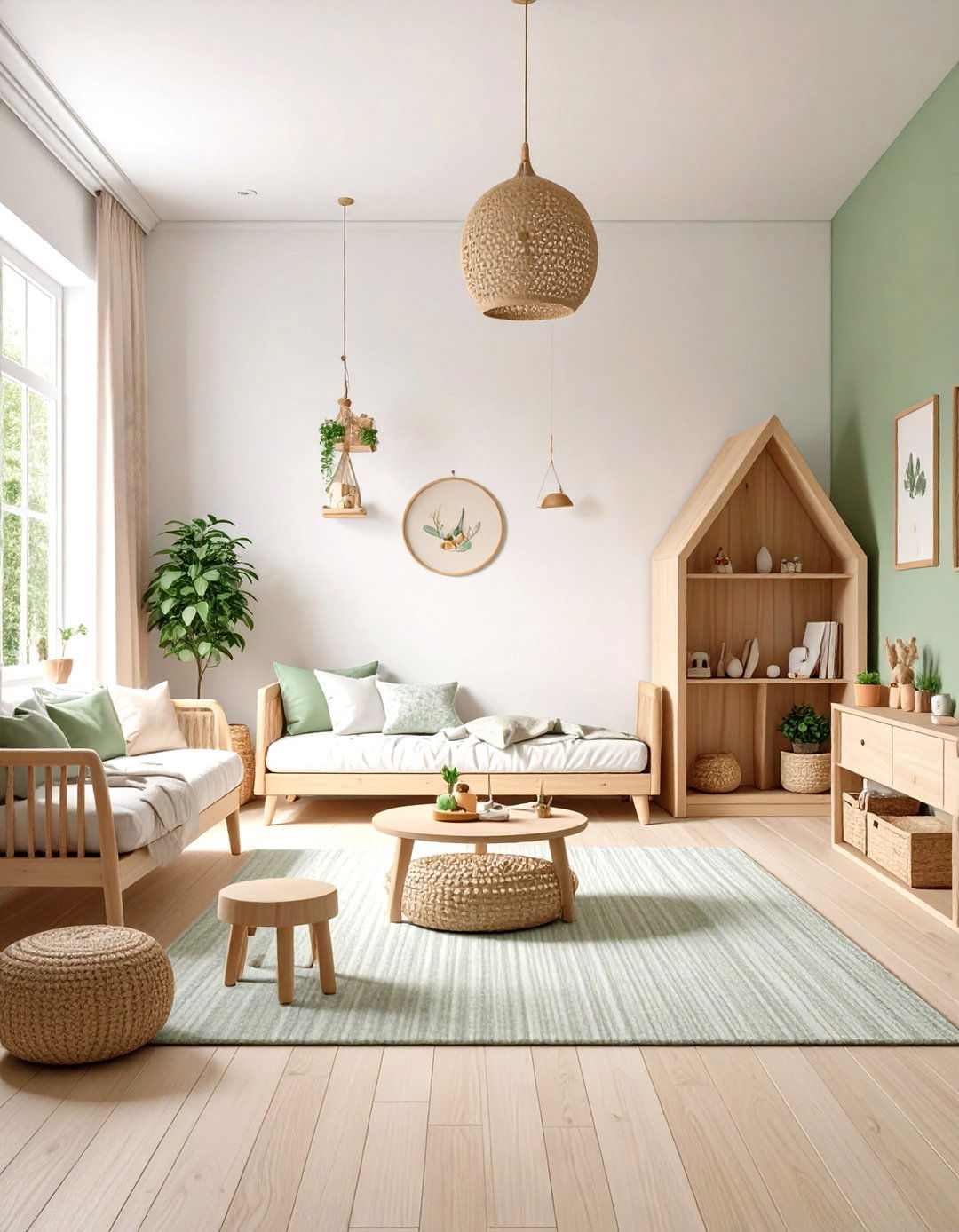 Firefly Create a high quality image with extra brightness of neutral palette playroom sof - 20 playroom ideas