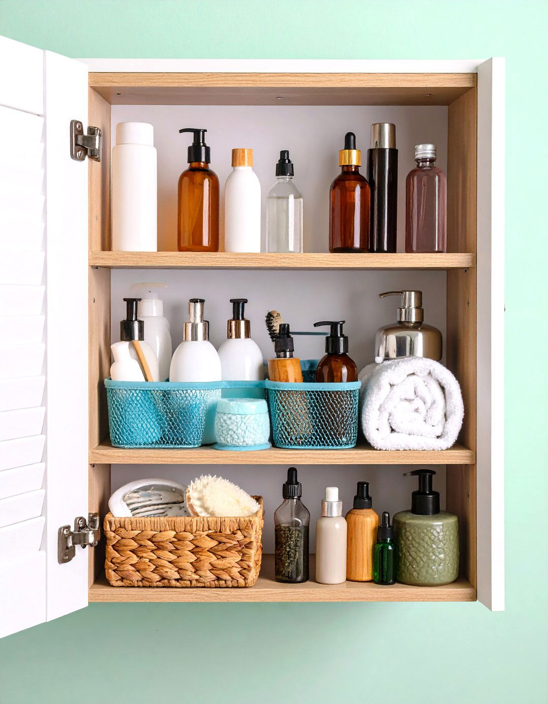 Firefly Create a high quality image with extra brightness of over door cabinet organizer - 20 vanity organization ideas