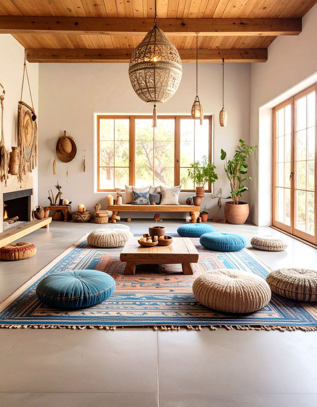 Firefly Create a high quality image with extra brightness of southwestern meditation livi - 20 Southwest Living Room Ideas