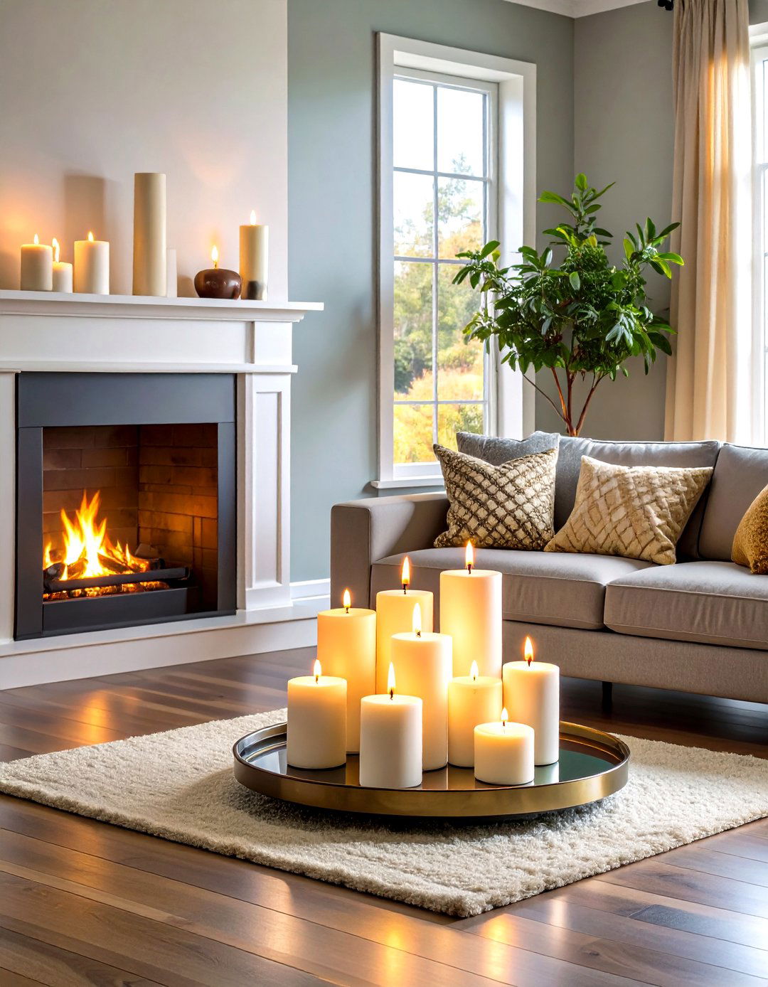 Fireplace Candle Clusters for Flickering Ambience - 20 Fireplace Lighting Ideas