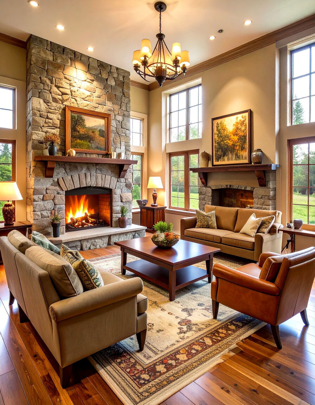 Fireplace Centerpiece Hunting Room Ideas with Cozy Ambiance - 20 Hunting Room Ideas