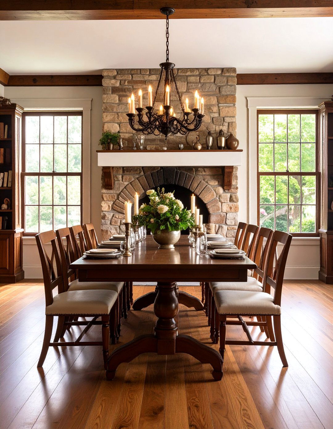 Fireplace Colonial Dining Room Focal Point - 20 Colonial Dining Room Ideas