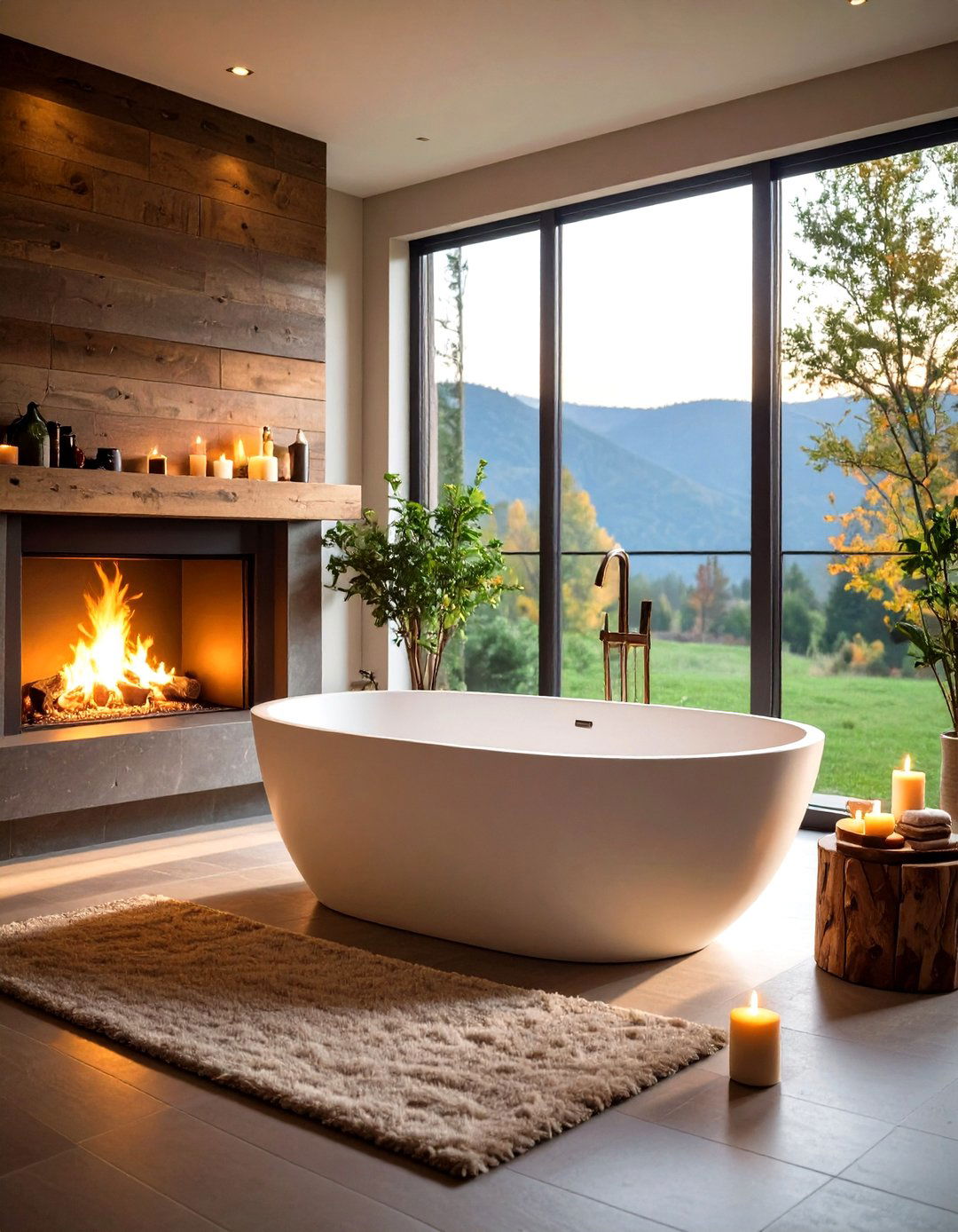 Fireplace Feature for Ultimate Bathroom Luxury - 20 Cozy Bathroom Ideas