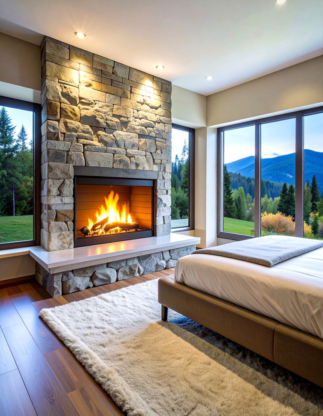 Fireplace Focal Point Romantic Bedroom Idea - 20 romantic bedroom ideas
