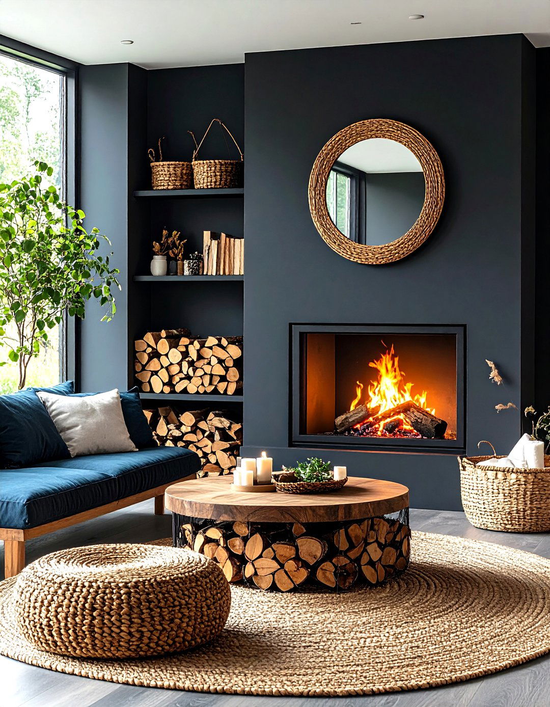 Fireplace Framing Black Accent Wall - 20 Black Accent Wall Ideas