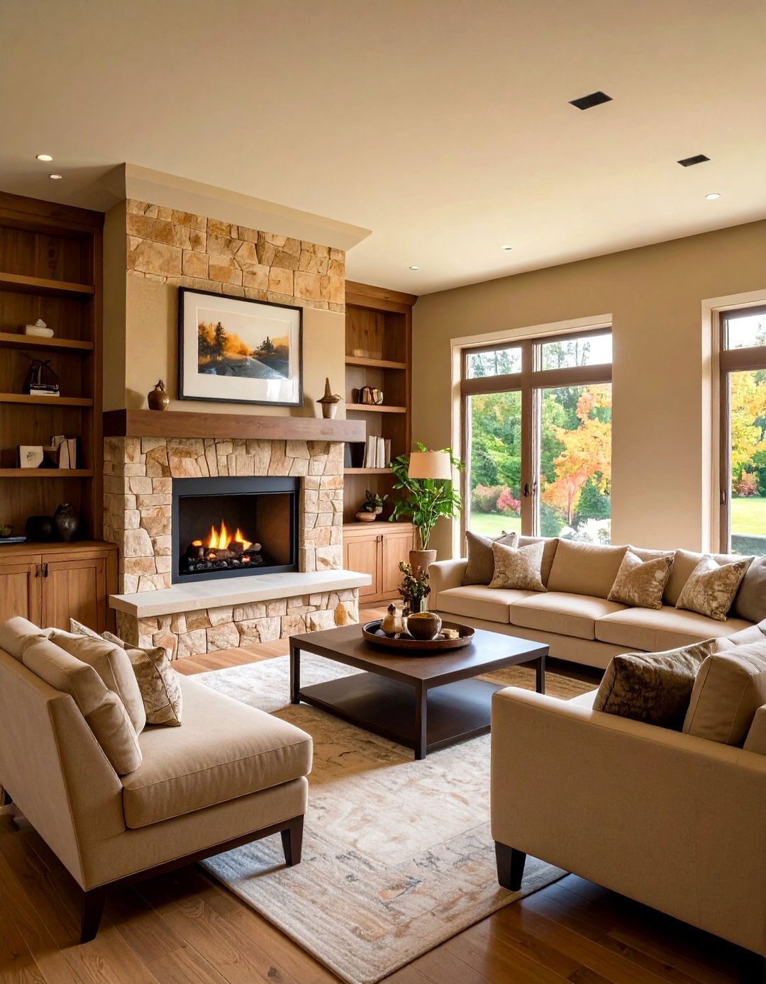 Fireplace as a Focal Point - 20 Tan Living Room Ideas