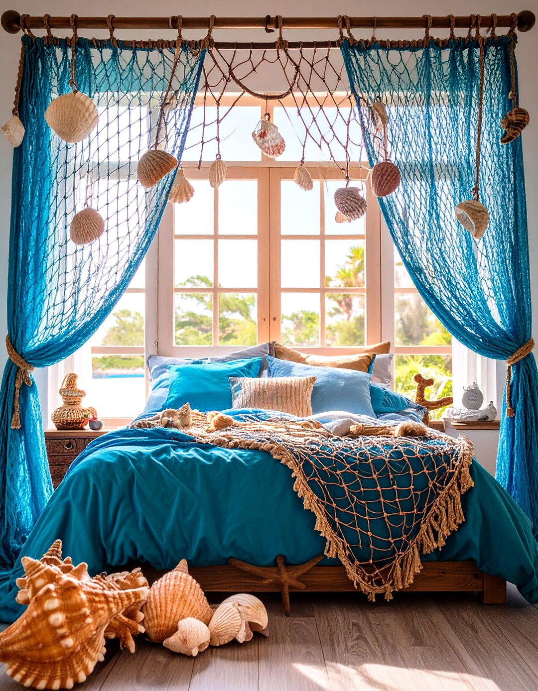 Fishnet Window Valance in Pirate Bedroom - 20 Pirate-themed Bedroom Ideas