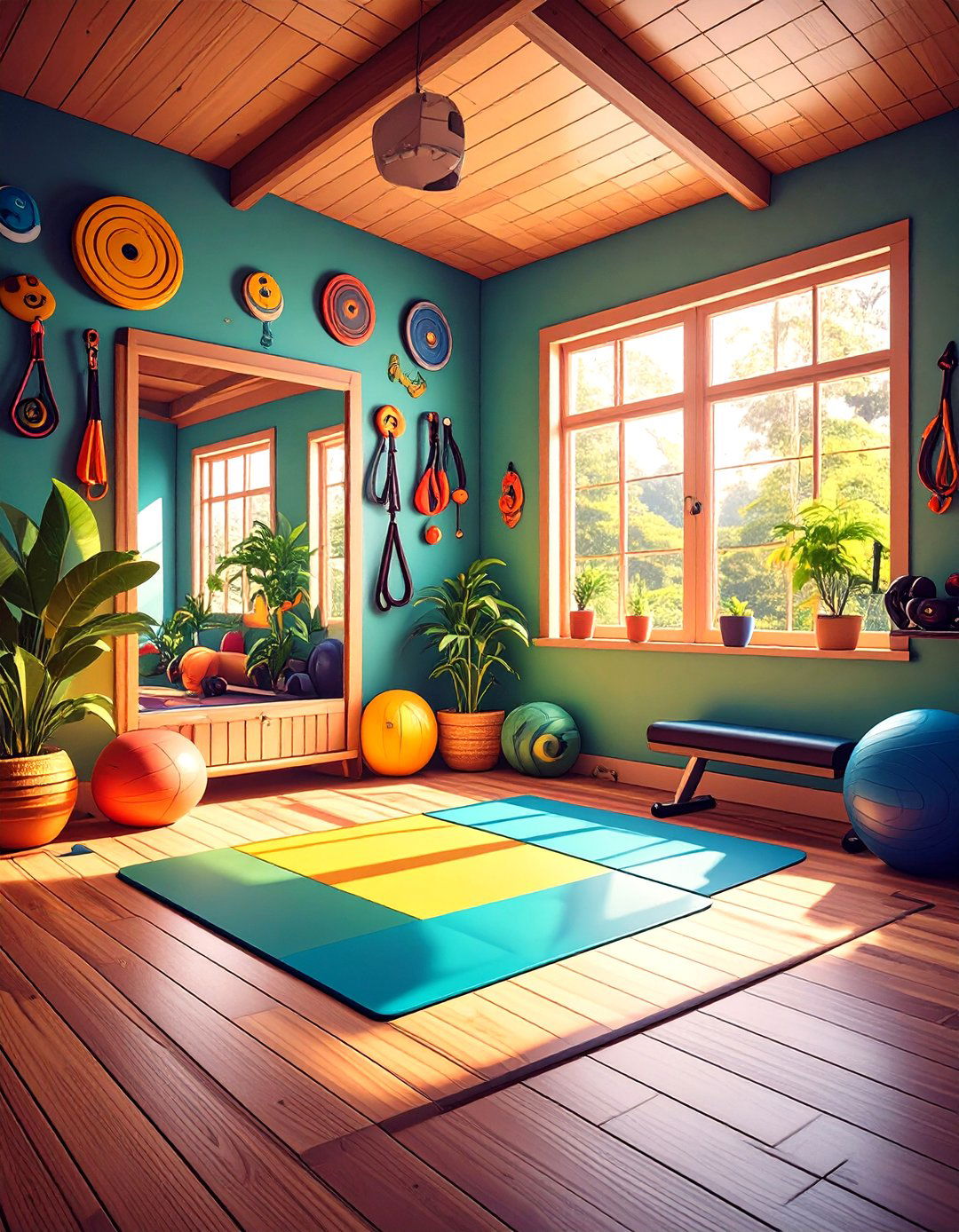 Fitness and Wellness Corner - 20 She Shed Interior Ideas