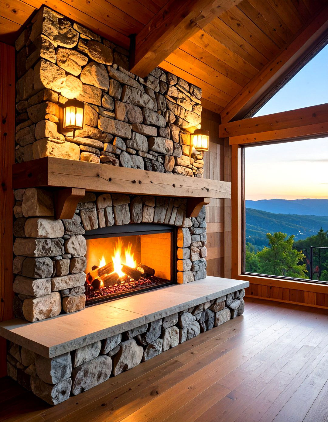 Flagstone Farmhouse Hearth - 20 Floor-to-Ceiling Stone Fireplace Ideas