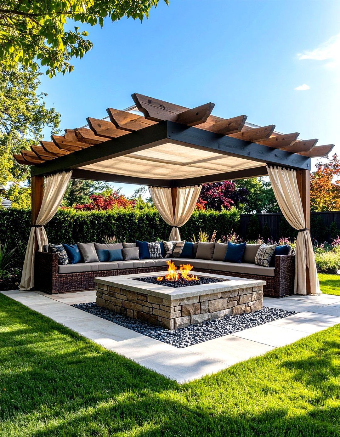 Flagstone Fire Pit as Four Season Outdoor Hearth - 20 Flagstone Fire Pit Ideas