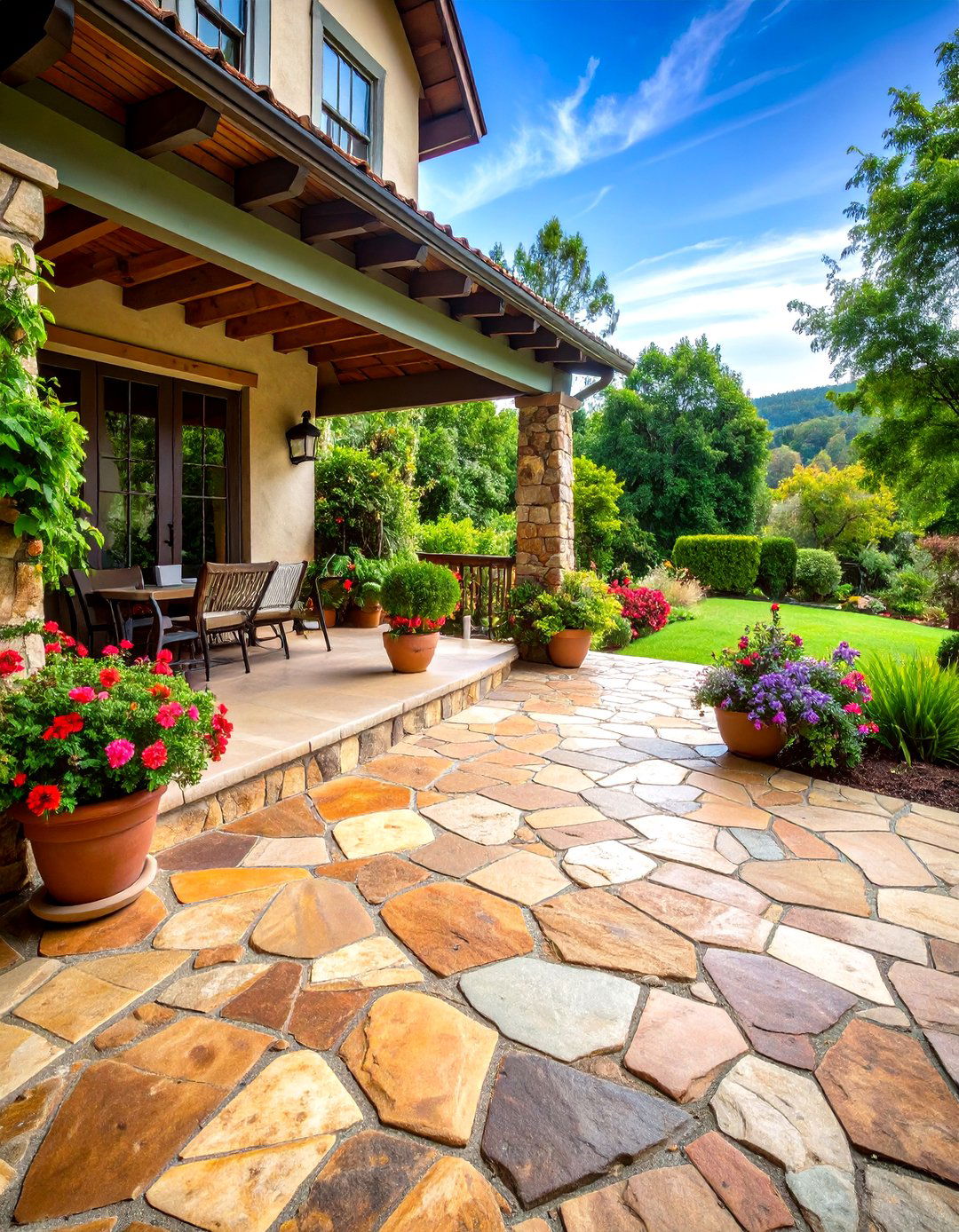 Flagstone Flooring - 20 Stone Porch Ideas