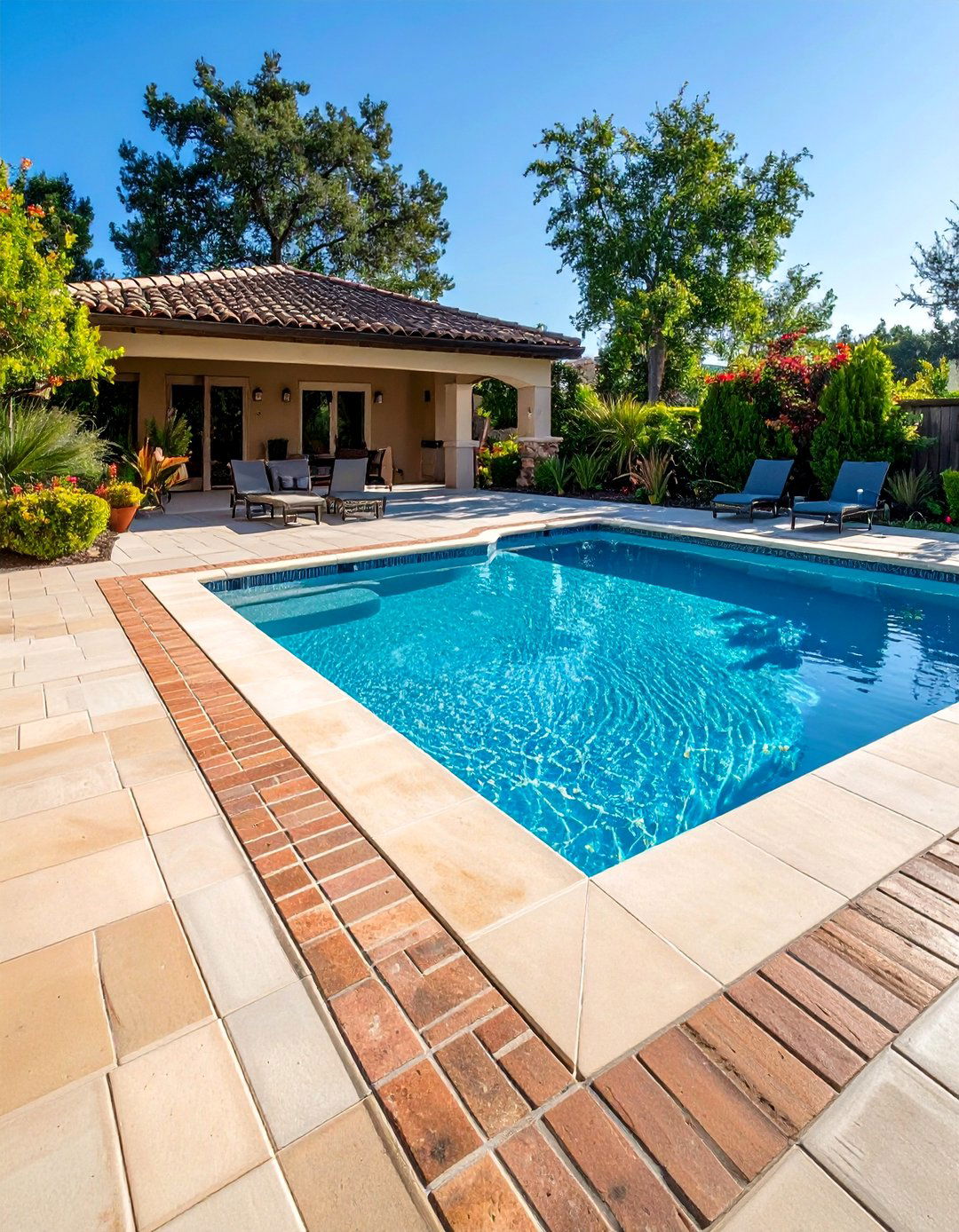 Flagstone Pattern - 20 Stamped Concrete Pool Deck Ideas