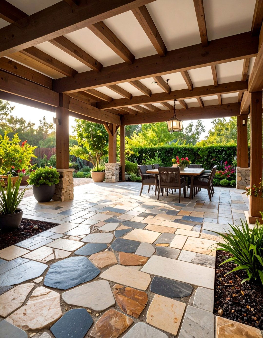 Flagstone Pergola Flooring - 20 Pergola Flooring Ideas