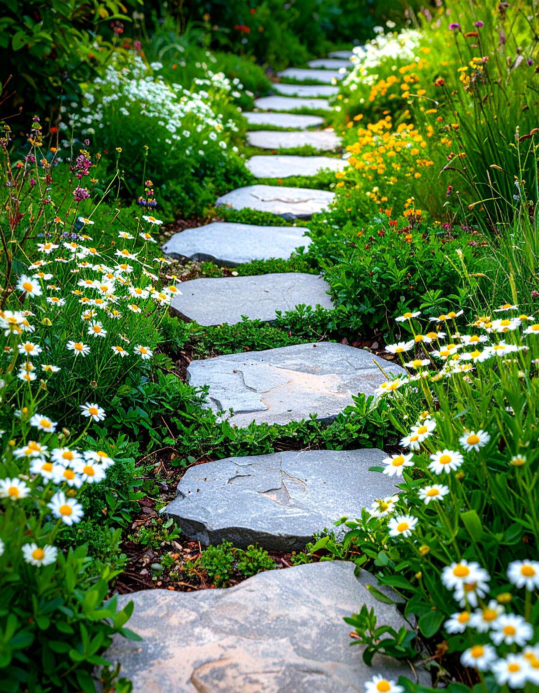 Flagstone Stepping Stone Meadow Walk - 20 walkway ideas