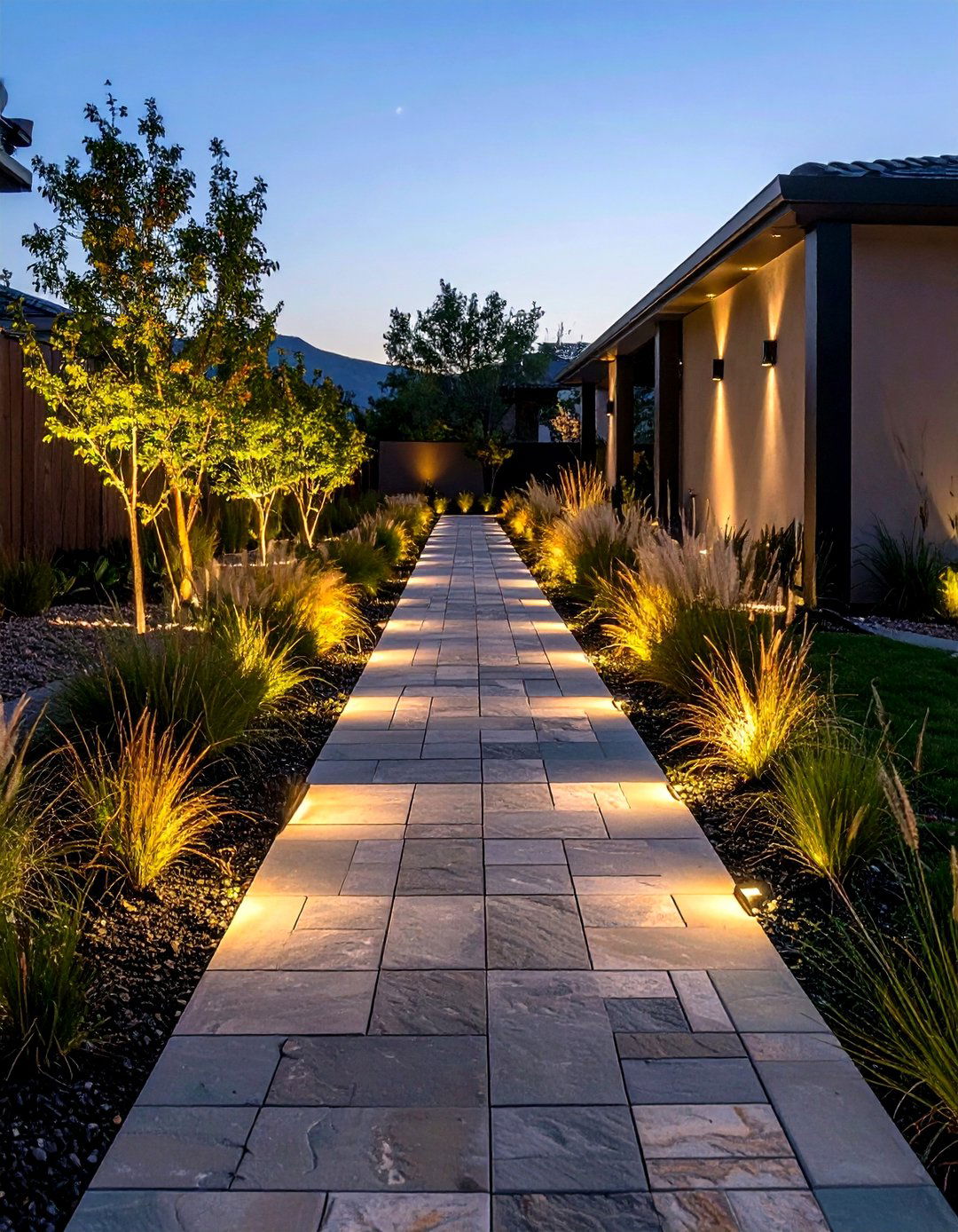 Flamed Granite Walkway for a Modern Entry - 20 Granite Walkway Ideas