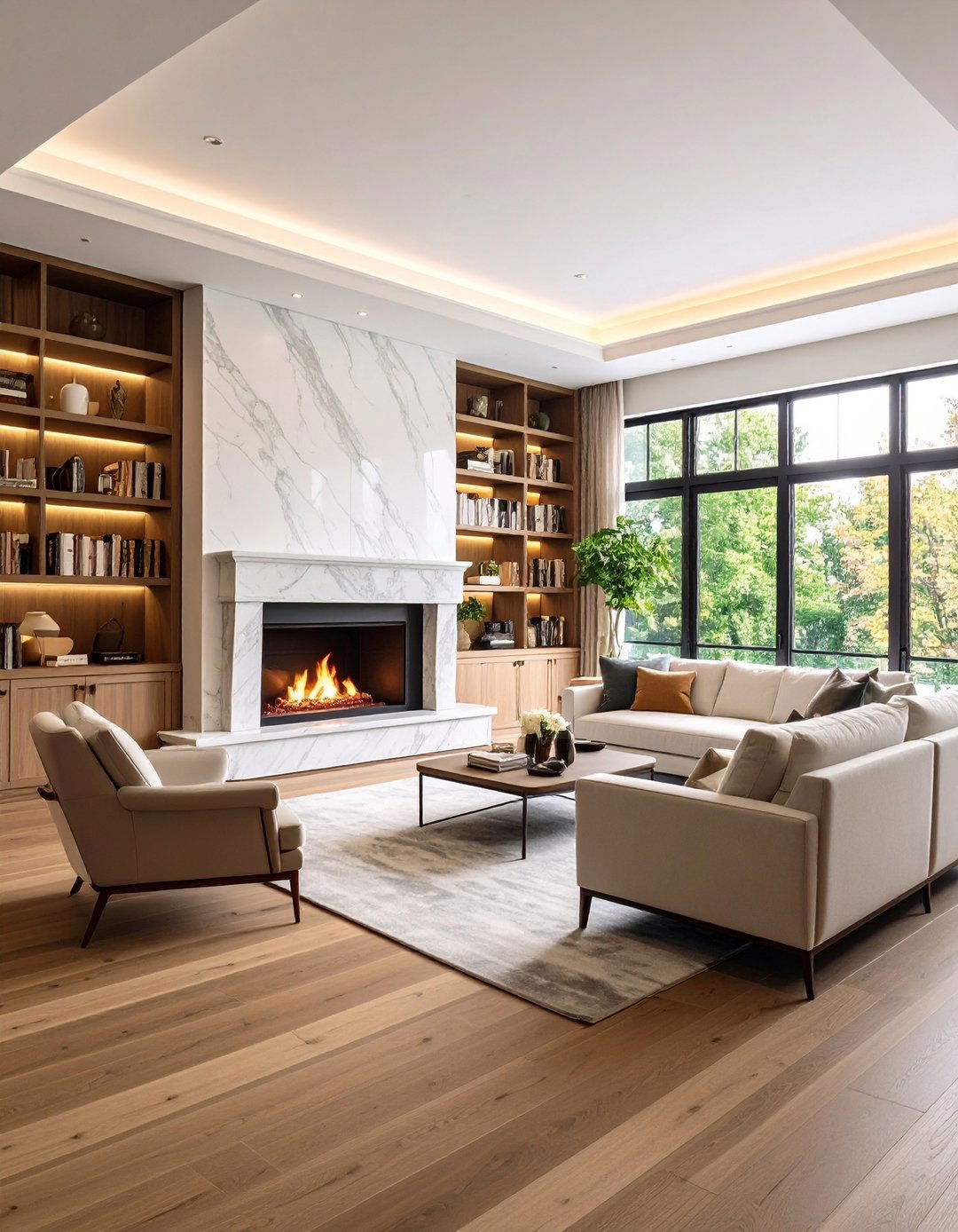 Flank the Fireplace with Built Ins - 20 Formal Living Room Ideas